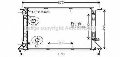 AVA QUALITY COOLING aia2293 -  Радиатор, охлаждение двигателя